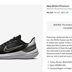 Nike Winflo 9 Premium Women's Road Running Shoes size 6